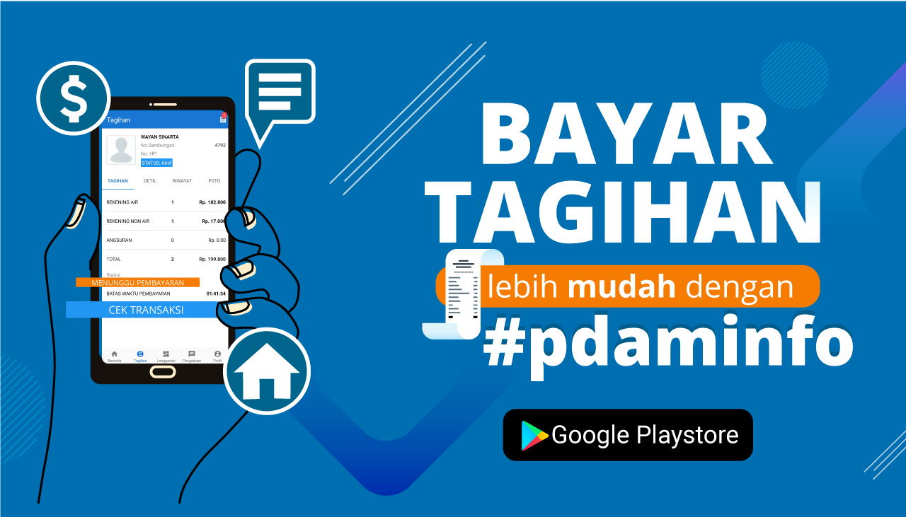 PDAM Info,Bayar Tagihan Rekenig Air,PDAM Gianyar,Rekening Air,Bayar Tagihan